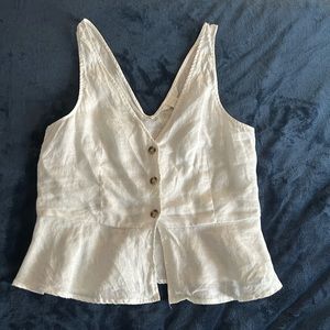 H&M cropped Linen Top Size XS
